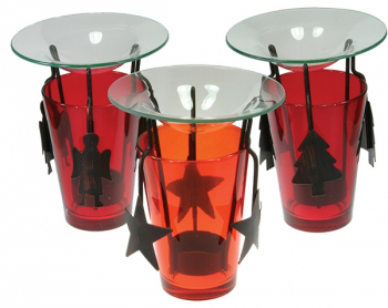 Duftlampe - Windlicht rot-orange