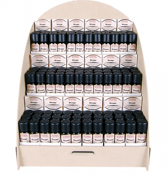 MDF -Display mit 18 x 6 Flaschen naturreine äth. Öle